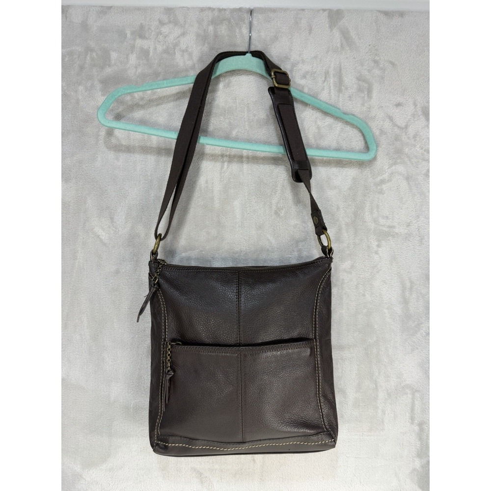 The Sak Lucia Dark Brown Pebbled Leather Crossbody Bag Adjustable Strap Purse - Picture 3 of 13